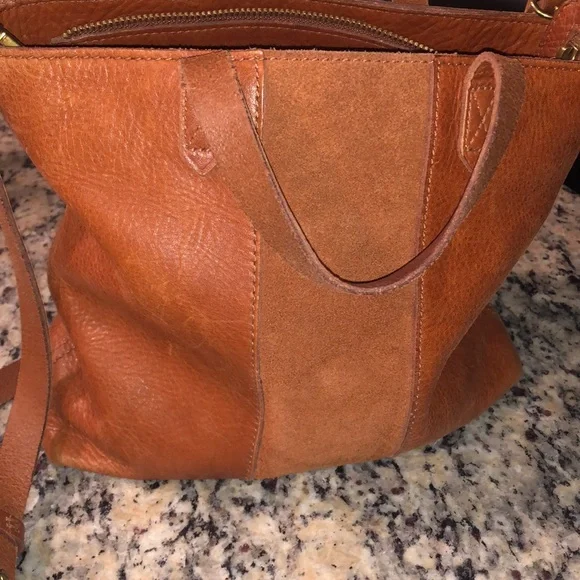 Madewell Brown Leather & Suede Tote Crossbody - Picture 4 of 8